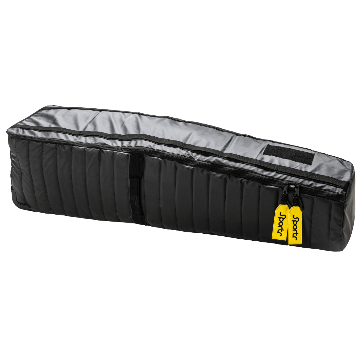 Closed Sportr Golf Travel Bag with a yellow label on a white background