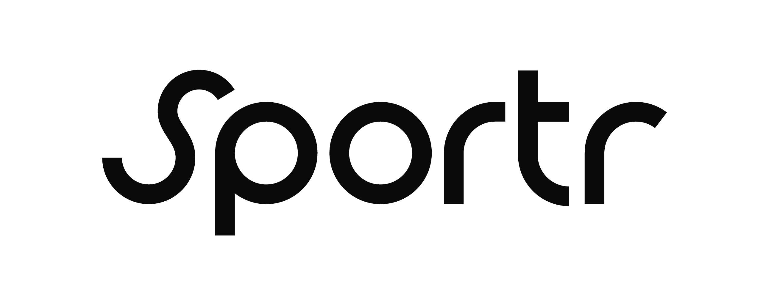 Sportr icon: text logo black on transparent background