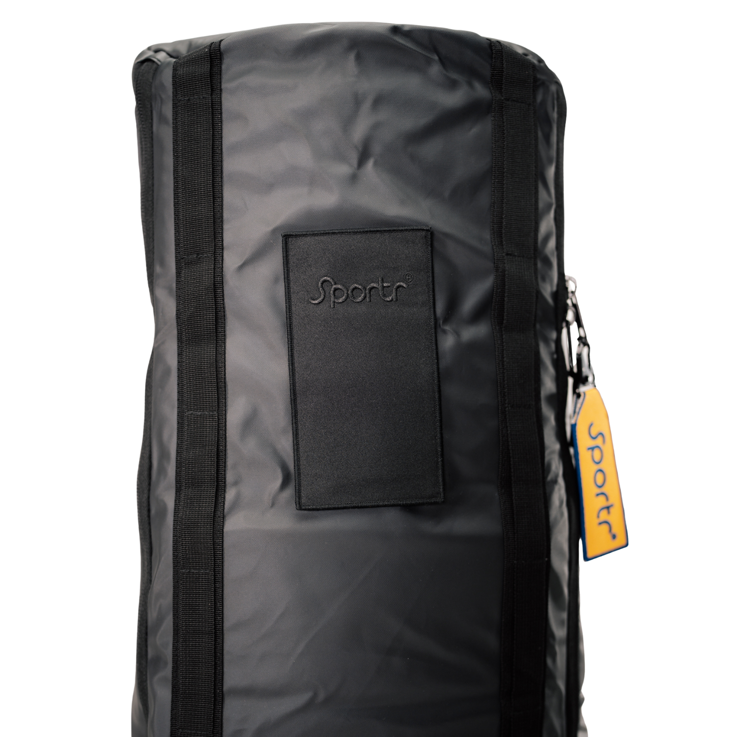 Black Sportr Golf Travel Bag with 'Sportr' branding on a white background
